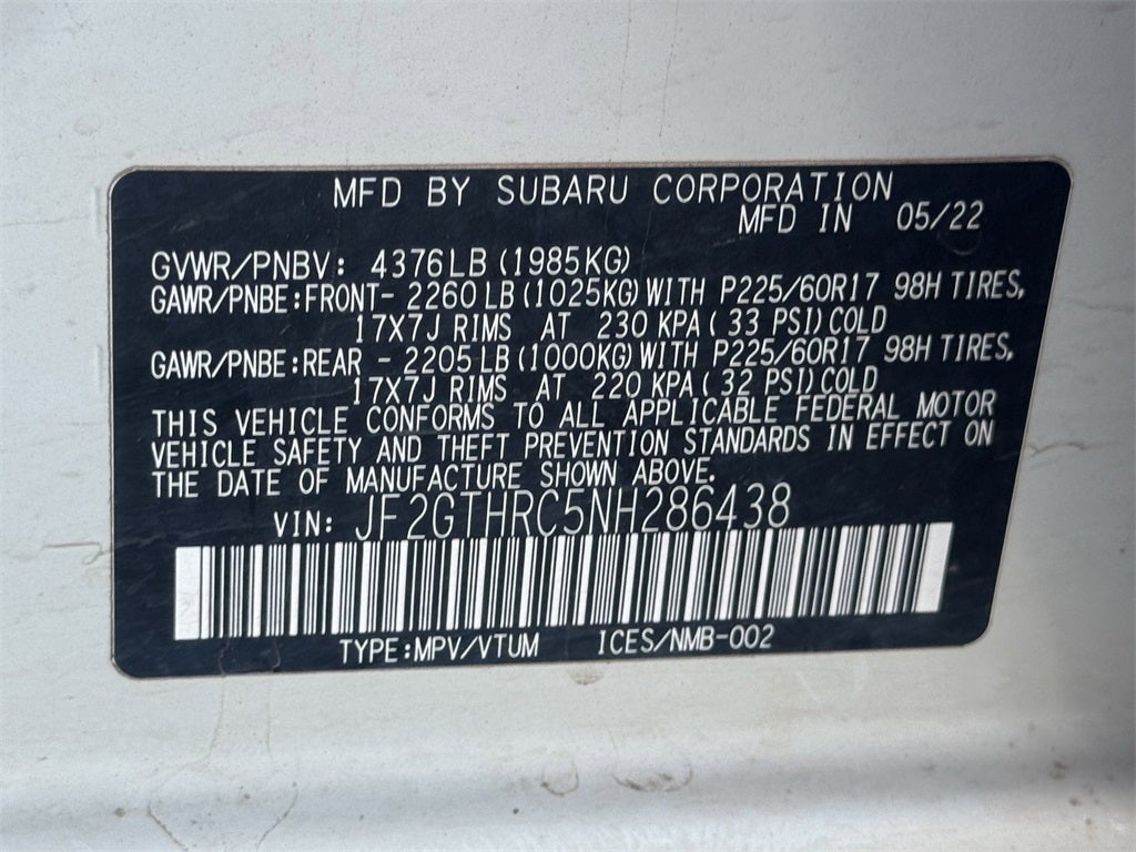 2022 Subaru Crosstrek Sport