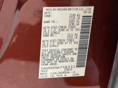 2016 Nissan Frontier SV