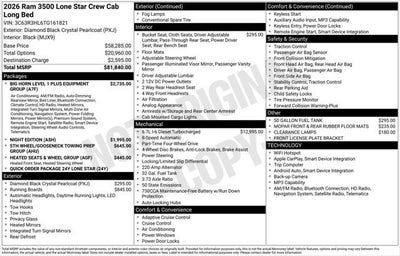 2026 RAM Ram 3500 RAM 3500 LONE STAR CREW CAB 4X4 8' BOX