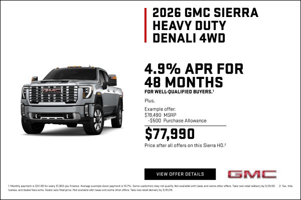 4.9% APR FOR 48 MONTHS for well-qualified buyers.1

Plus, 

Example offer:
$78,490 MSRP
$500 Purc...